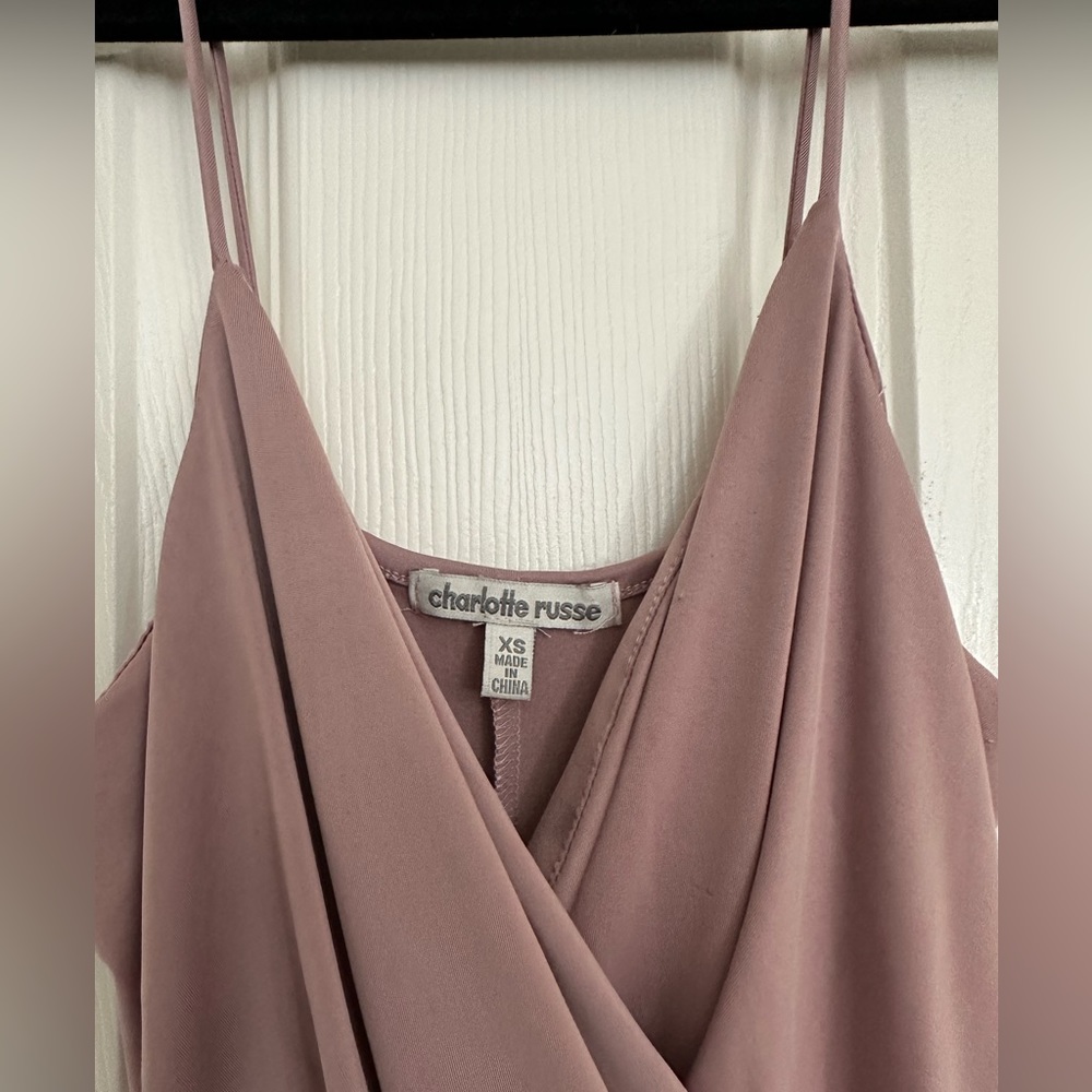 Faux Wrap Mauve Charlotte Russe Dress - Picture 4 of 5